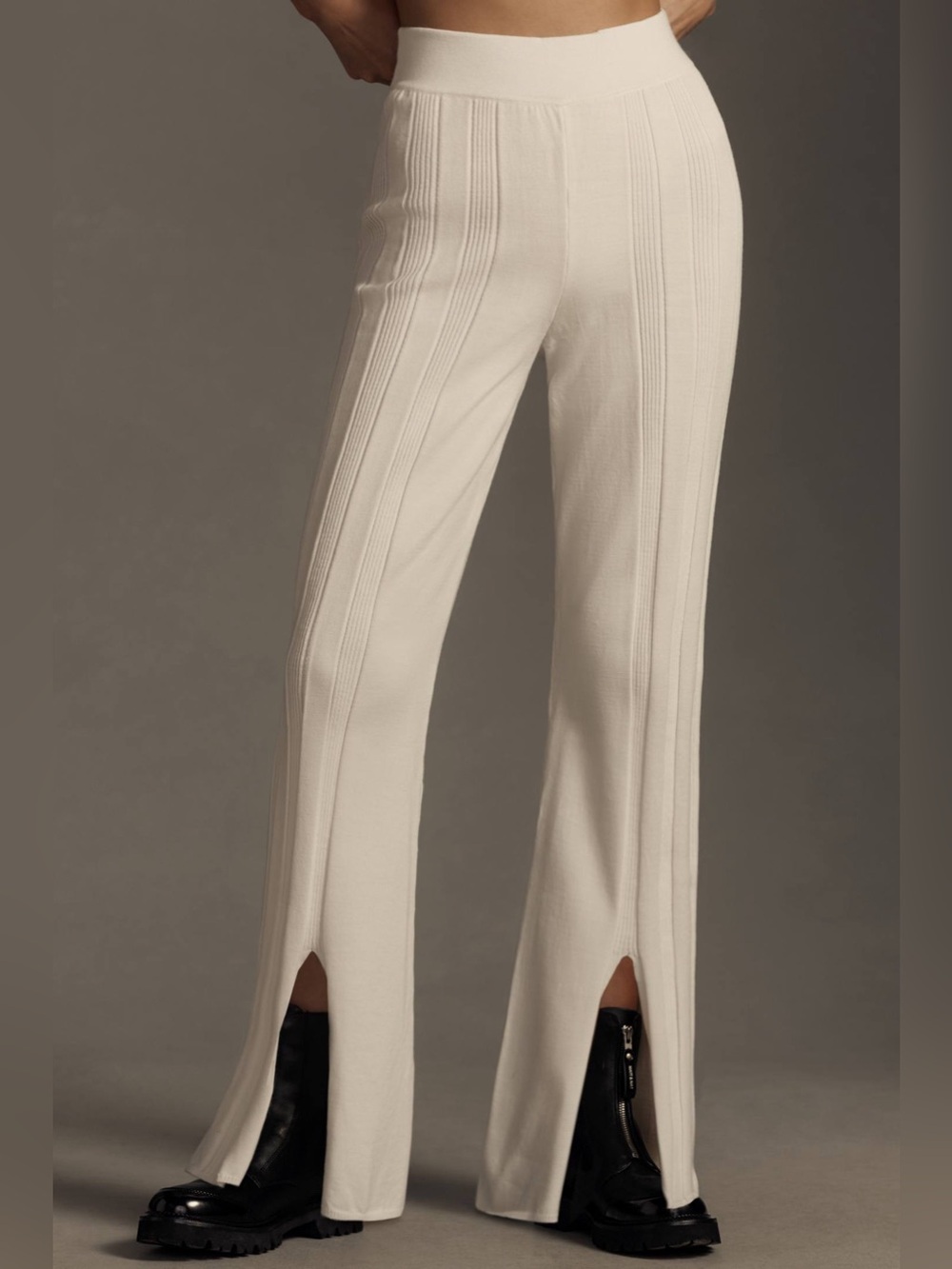 Anthropologie Daily Practice Flare Sweater Pants Ivory Medium NWT - Picture 6 of 12